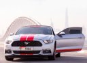 Silver Ford Mustang EcoBoost Convertible V4 2016 for rent in Dubai 8